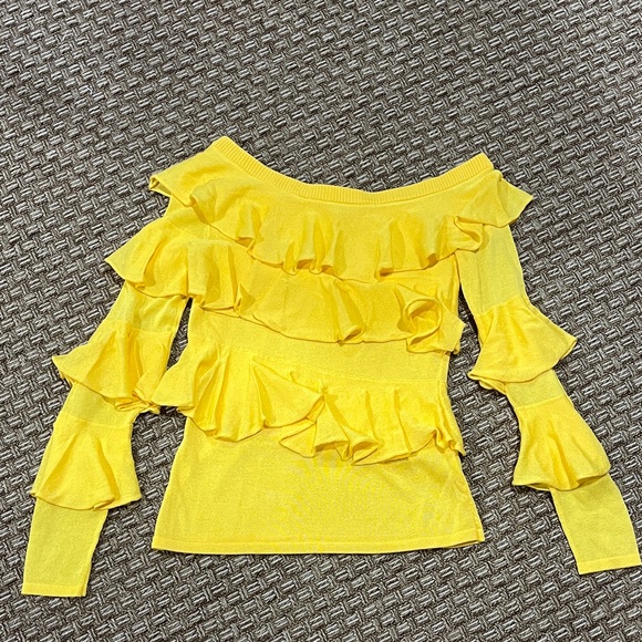 Boston Proper Yellow Ruffled Blouse - Picture 4 of 9